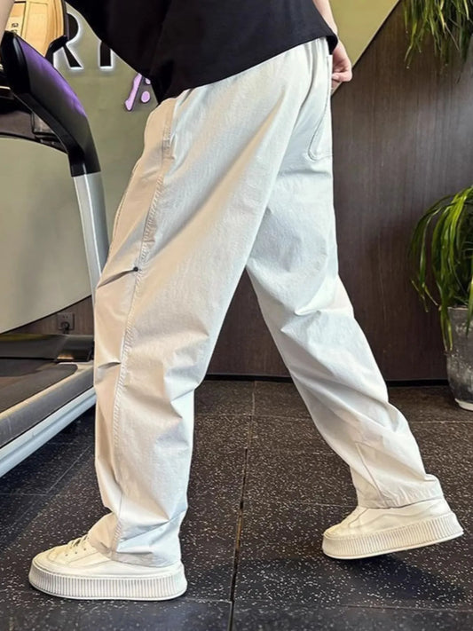 Men's Plus Size Drawstring Wide Leg Pants