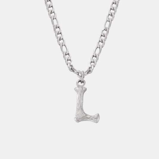 Titanium Steel Letter Pendant Necklace