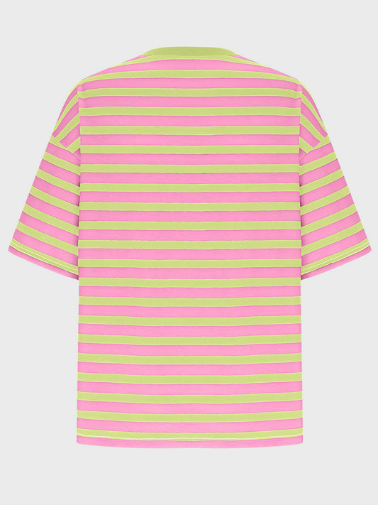 Striped Round Neck Half Sleeve T-Shirt