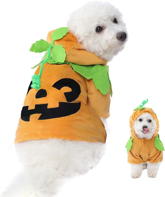 Pet Dog Cute Pumpkin Hoodie Costume for Halloween Dress up Party, Pet Carnival,Pet Cosplay