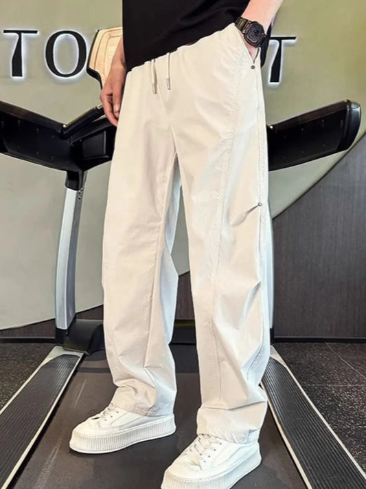 Men's Plus Size Drawstring Wide Leg Pants