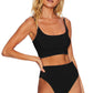 Color Block Spaghetti Strap Two-Piece Swim Set