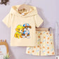 Children's Dog Short Sleeve Hoodie and Shorts Set
