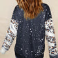 Leopard Round Neck Long Sleeve Sweatshirt