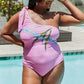 Marina West Swim Vacay Mode One Shoulder Swimsuit in Carnation Pink