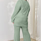 Basic Bae Full Size Ribbed High-Low Top and Wide Leg Pants Set