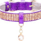 Cat Collar, Dog Collar, [Bling Rhinestones] Premium PU Leather with Pendant Adjustable Collars for Small to Medium Dog Medium Pink