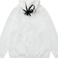 Men's Spider Graphic Oversized Hoodie with Side Button Details