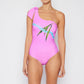 Marina West Swim Vacay Mode One Shoulder Swimsuit in Carnation Pink