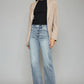 Kancan High Waist Raw Hem Cropped Wide Leg Jeans