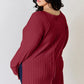 Basic Bae Full Size Ribbed Round Neck Slit T-Shirt