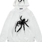 Men's Spider Graphic Oversized Hoodie with Side Button Details