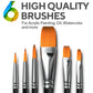 Acrylic Paint Set for Kids, Artists and Adults - 12 Vibrant Colors, 6 Brushes and 3 Paint Canvases - Perfect for Beginners or Professionals