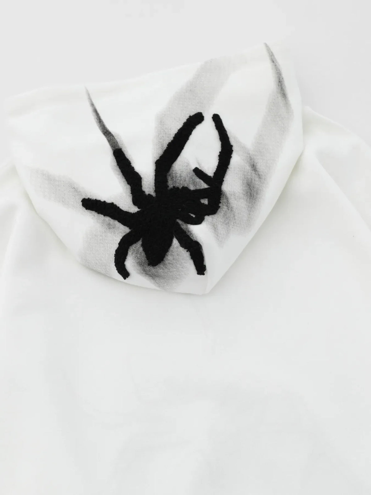 Men's Spider Graphic Oversized Hoodie with Side Button Details