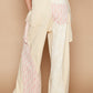 POL Crochet Contrast Drawstring Wide Leg Pants