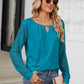 Cutout Round Neck Long Sleeve T-Shirt