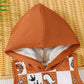 Children's Dinosaur Checkered Sleeveless Hooded Top and Shorts Set