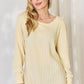 Basic Bae Full Size Ribbed Round Neck Slit T-Shirt