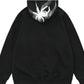 Men's Spider Graphic Oversized Hoodie with Side Button Details