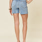 Judy Blue Full Size High Waist Raw Hem Denim Shorts