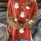 Halloween Glitter Ghost Patched Pattern Color Block Sweatshirt