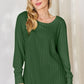 Basic Bae Full Size Ribbed Round Neck Slit T-Shirt