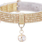 Cat Collar, Dog Collar, [Bling Rhinestones] Premium PU Leather with Pendant Adjustable Collars for Small to Medium Dog Medium Pink