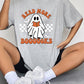 Round Neck Short Sleeve Ghost Graphic T-Shirt