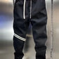 Men's Plus Size Drawstring Striped Joggers