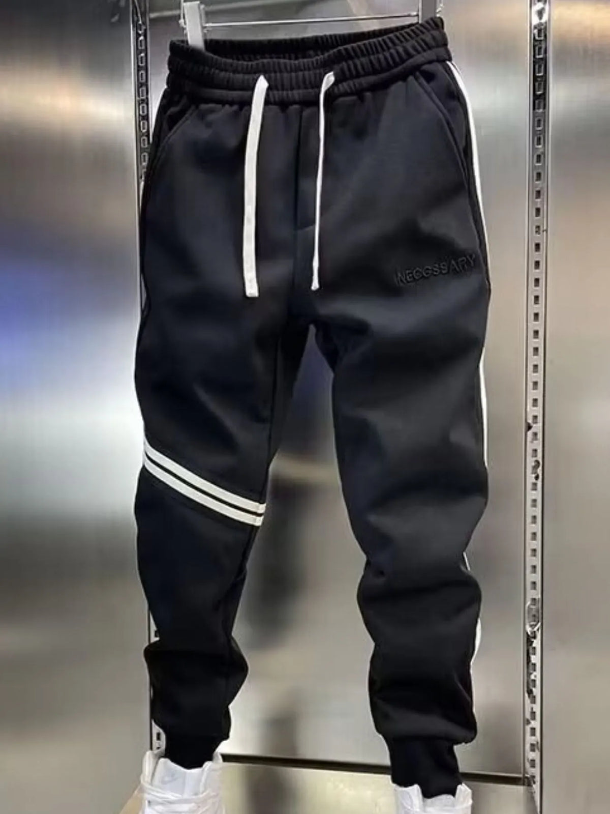 Men's Plus Size Drawstring Striped Joggers