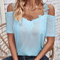 Full Size Lace Detail Short Sleeve T-Shirt