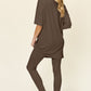 Double Take Full Size Round Neck Dropped Shoulder T-Shirt and Leggings Set
