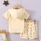 Children's Dog Short Sleeve Hoodie and Shorts Set