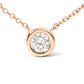 10K Gold Round Brilliant-Cut Diamond Modern Bezel-Set Solitaire 16"-18" Pendant Necklace (H-I Color, SI2-I1 Clarity)