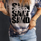 Letter Graphic Round Neck Short Sleeve T-Shirt