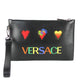 Versace Small Leather Embroidered Heart Patch Clutch