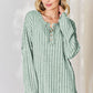 Basic Bae Full Size Ribbed Half Button Long Sleeve T-Shirt