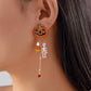 Halloween Pumpkin Drop Chain Earrings