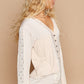 POL V-Neck Long Sleeve Floral Contrast Top
