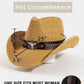 Fame Studded Bull Head Strap Straw Western Cowboy Hat
