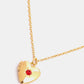 Zircon Heart Shape 14K Gold-Plated Pendant Necklace