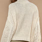 POL Mock Neck Cable Knit Sweater