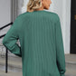 Striped Notched Long Sleeve T-Shirt