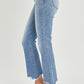 RISEN Full Size Frayed Hem Cropped Straight Jeans