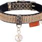 Cat Collar, Dog Collar, [Bling Rhinestones] Premium PU Leather with Pendant Adjustable Collars for Small to Medium Dog Medium Pink