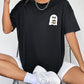 Round Neck Short Sleeve Ghost Graphic T-Shirt