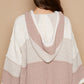 POL Color Block Long Sleeve Hooded Sweater