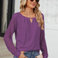 Cutout Round Neck Long Sleeve T-Shirt