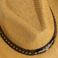 Fame Studded Bull Head Strap Straw Western Cowboy Hat