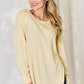 Basic Bae Full Size Ribbed Round Neck Slit T-Shirt